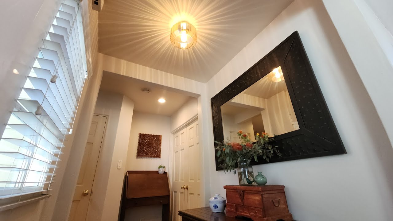 Stunning Amber Glass Semi-Flush Mount Ceiling Light by Jerando