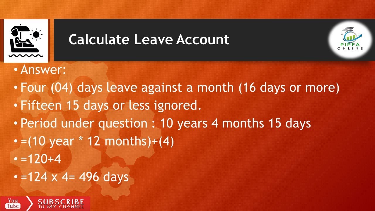How To Calculate Leave Earned For Full Pfm Question Pipfa Online Leave