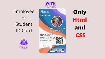 How to design ID card Using Html and CSS | Card Tutorials | 2020