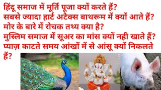 हिंदू समाज में मूर्ति पूजन क्यों करते हैं मुस्लिम समाज में क्यों हराम है खाना सुअर का मांस Que/Ans