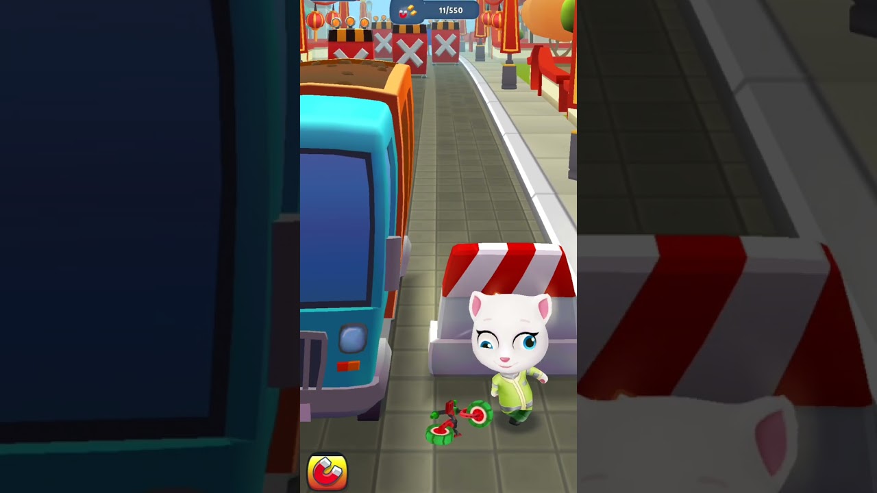 Talking Tom Gold Run - Funny Fails moment of Eco Angela part 6