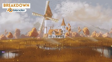 Ghibli-Style Windmill Environment in Blender | Full Scene Breakdown