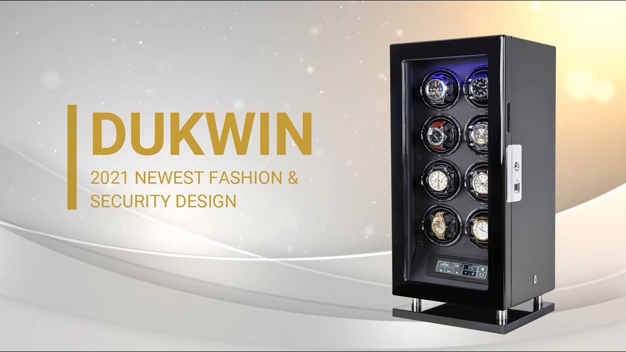 8 Watch Winder with Fingerprint Lock LCD Remote Control Quiet Mabuchi Motors