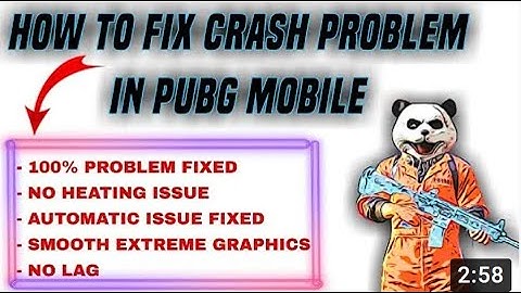 How To Fix Crash Problem In PUBG MOBILE  | 100% Issue Fixed  | Permanent Solution  | No Auto Crash