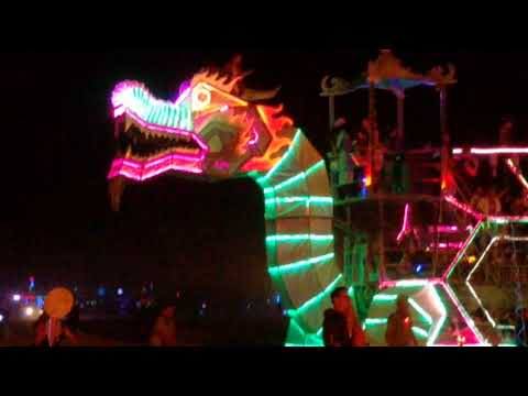Panorama night playa Burning Man 2017