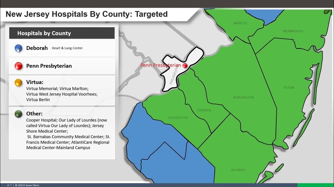 New Jersey Hospitals By County Map YouTube