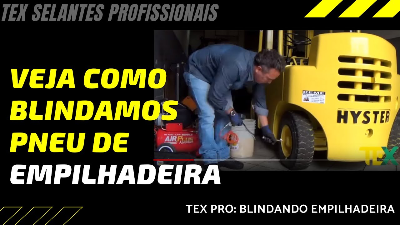 Vídeo: Blindagem de pneu de Empilhadeira - TEX Selantes