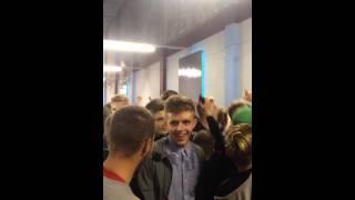 Sheffield Wednesday fans in the concourse.