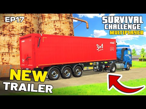 LARGER TRAILER NEEDED TO SELL OUR CROPS Survival Challenge Multiplayer FS22 Ep 17