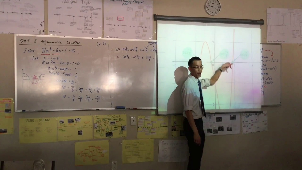 DMT and Trig Identities (4 of 4: Using Trig Identities to solve polynomial equations) maths is fun