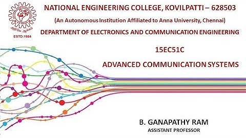 Advanced Communication Systems UNIT 3   LECTURE 3 1 - Correlator Type Receive Filter