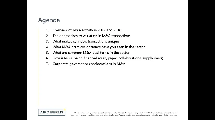 Mergers and Acquisitions in the Canadian Cannabis Sector - March 21, 2018