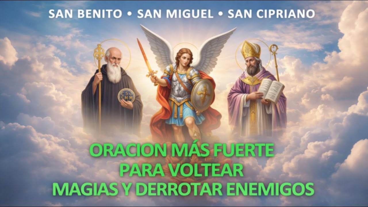 🔴 SAN BENITO, SAN MIGUEL Y SAN CIPRIANO: ¡LA PODEROSA TRINIDAD PARA ROMPER MAGIAS Y VENCER ENEMIGOS!