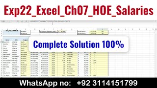 Exp22_Excel_Ch07_HOE_Salaries | Exp22 Excel Chapter 7 #HOESalaries #ExcelCh07  #Exp22 #MyITLab