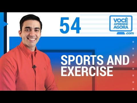 Os nomes dos esportes em inglês soccer, basketball, aerobics, running, biking