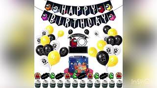 Among us birthday decorations and backdrop ideas 💡