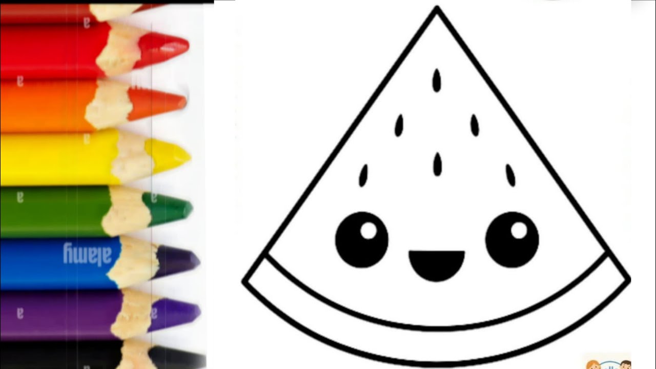 How to draw watermelon 🍉 drawing, colouring painting for kid and toddler||easy and simple watermelon