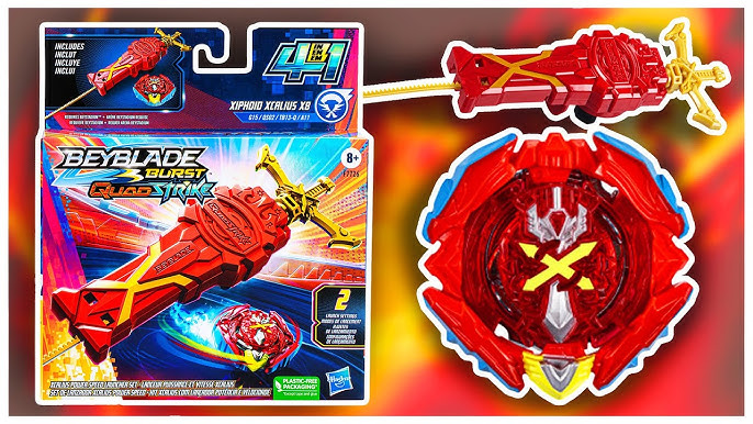 Toupie Burst QuadStrike - Lanceur puissance et vitesse Xcalius