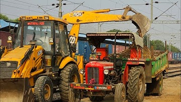 Jcb 3dx Eco Excellence Machine Loading Mud in Eicher and Massey Tractor I Jcb dumper tractor video