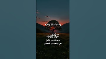 ما تيسّر من سورة الأحزاب بصوت القارئ الشيخ علي عبد الرحمن الأحمدي #القرآن_الكريم #quran