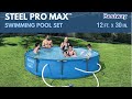 Bestway Steel Pro 12 x 30 Inch Frame Above Ground Swimming Pool with Filter Pump