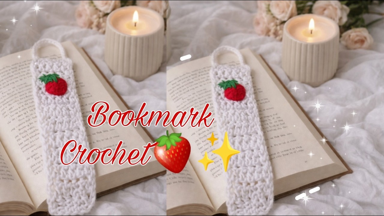 ✨️Crochet Bookmark tutorial easy🍓|Beginners crochet tutorial 