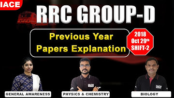 RRC GROUP - D Previous Papers Explanation || 2018 Oct. 29th - Shift 2 : General Awareness & Science