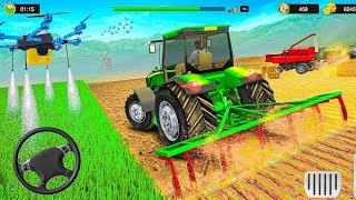 Real Farming Tractor Simulator 2022 #2 - Wheat Harvester Tractor Driving - Android Gameplay screenshot 2