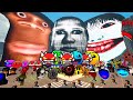 Furious Angry Munci Family &amp; Big Geometry Dash Sprunki Family, Obunga Family Nextbot in Gmod