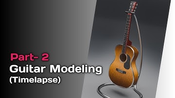 Guitar Modeling 3D (Time lapse) | Part- 2 Of 2 | UV Unwrapping | Procedural Texturing | Blender