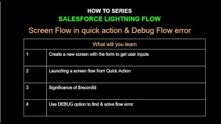 3.How to Series | Salesforce Flow  I  Use Flow in Quick action & Debug Flow Error