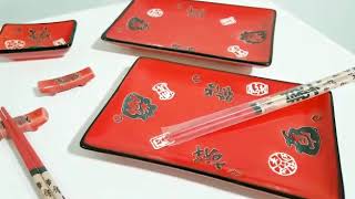 JOGO COMIDA  JAPONESA (COR VERMELHA)