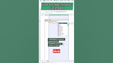 How to create Dynamic List in Excel  Microsoft Excel #shorts