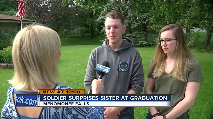 Soldier surprises sister at Menomonee Falls high s...