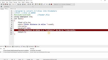c program  to calculate distance in kilometers