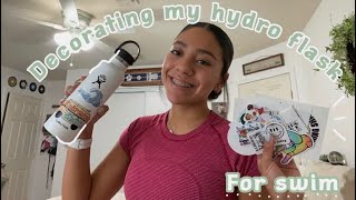 ✰Decorating my hydro flask | for swim✰