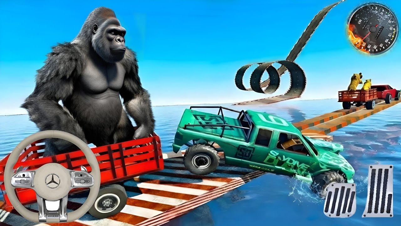 Gorilla Transport Truck Game 🦍🚚 | Impossible Stunt Track Animal Transport Gameplay | Android 2026