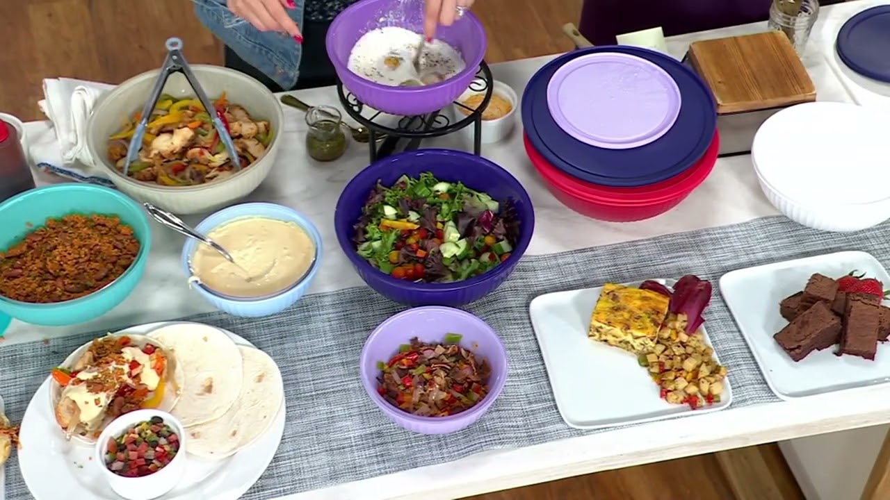 GeniCook 3-Pc Glass Multi-Color Serve &amp; Store Bowls w/ Lids on QVC