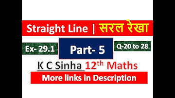 Straight Line | सरल रेखा | 3-D | त्रिविमीय ज्यामिति | Class 12th Maths | K C Sinha Solution | Part 5