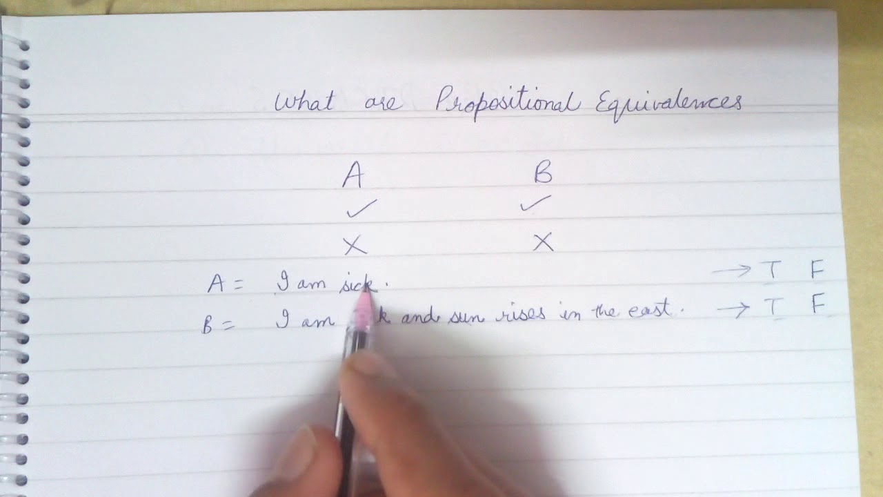 Propositional equivalence - YouTube