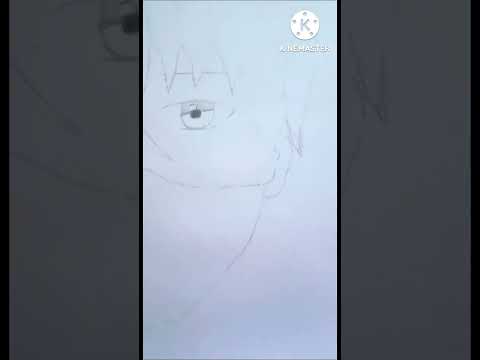 make a half face of Anime easy sketch drawing of anime - YouTube