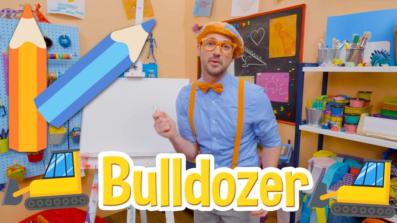 How To Draw A Bulldozer - EASY ART FOR KIDS! | Blippi's Drawing Lesson 