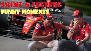 Funny moments between Carlos Sainz and Charles Leclerc