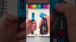 Activating my THICK Blue Posca Mop'r and Drawing with it! #shorts