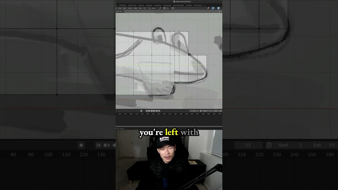 Create body using a plane - making a 3d game character in Blender - 2.4: Sal The Salamander