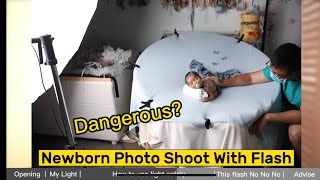 Is it safe to use flash with a Newborn Photo Shoot? My strobe system in newborn photography