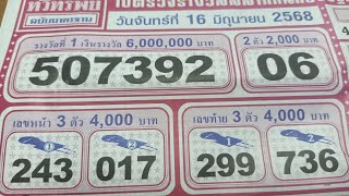เรียงเบอร์ทวีทรัพย์งวด 16 มิถุนายน 2568 มีอะไรท้ายเล่มเราไปดูกัน