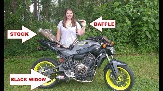 Black Widow Exhaust Comparison! Stock vs. Baffle In/Out!