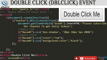 jquery double click event || jquery dblclick || jquery tutorial