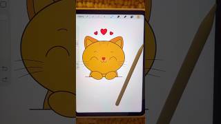 Just a cute cat being traced ✨🐱#shorts #viral #trending #cat #procreate #youtubeshorts